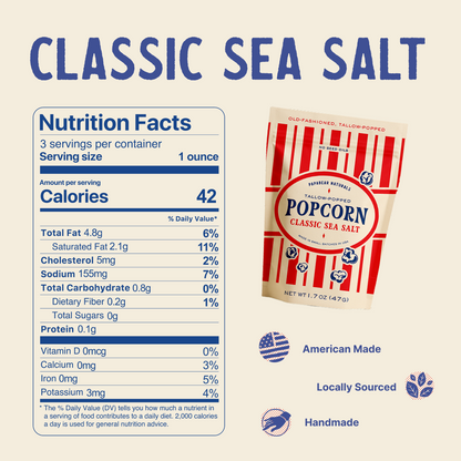 Tallow-Popped Popcorn (8 Pack)