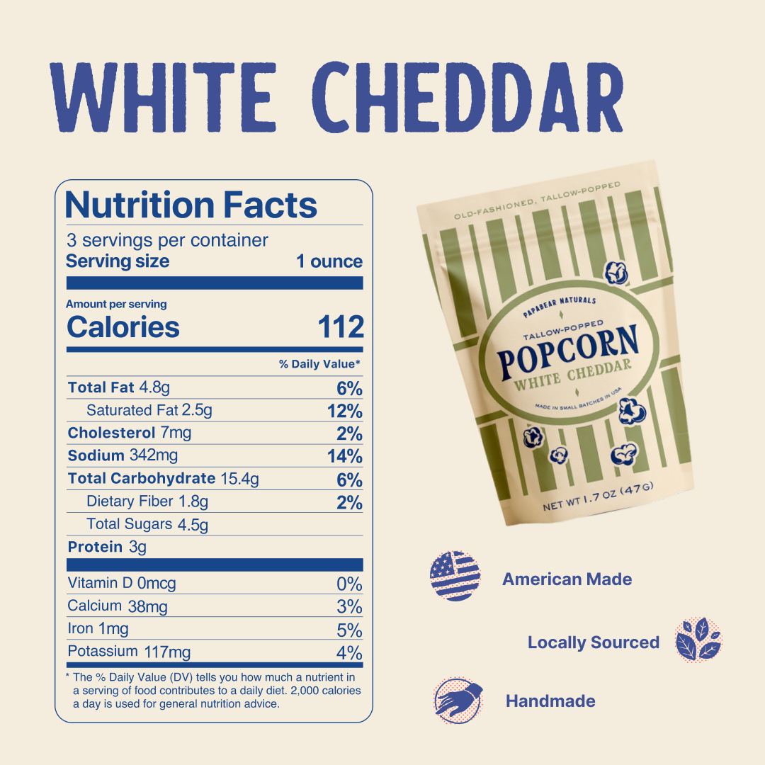 Tallow-Popped Popcorn (8 Pack)