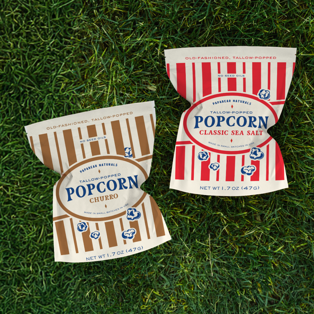 Tallow-Popped Popcorn (8 Pack)