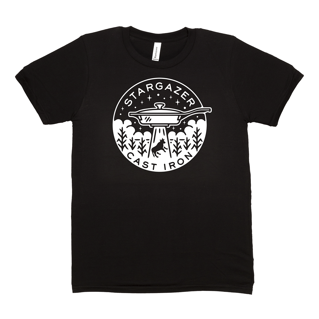 Stargazer Cast Iron Merch Black / S Skillet UFO T-Shirt
