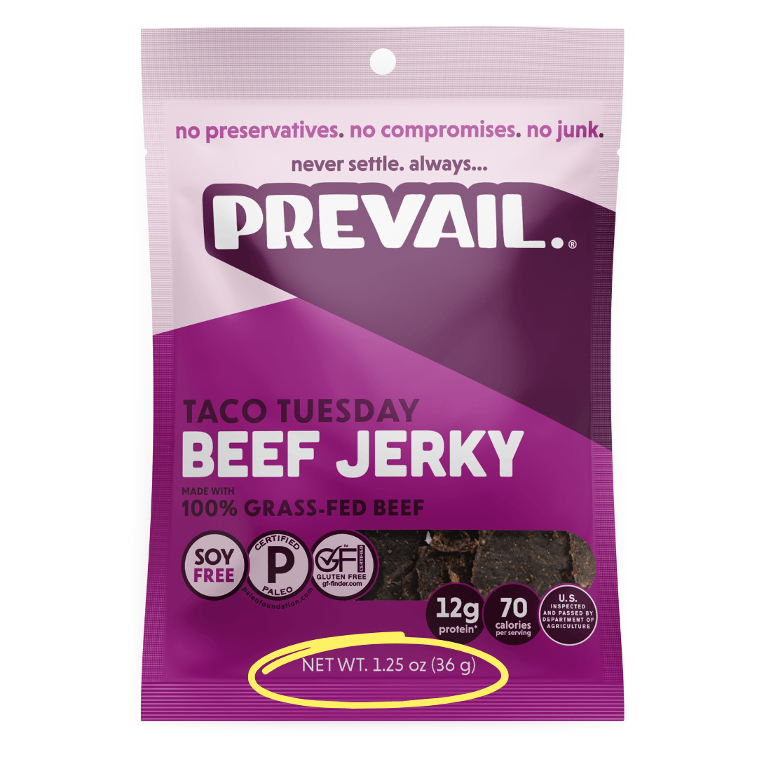 PREVAIL Jerky Jerky Taco Tuesday Beef Jerky Single Serve 8 pack
