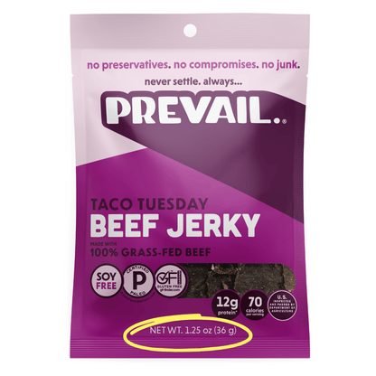 PREVAIL Jerky Jerky Taco Tuesday Beef Jerky Single Serve 8 pack