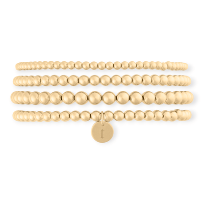 Cuffed by Nano LLC SMALL - 6.5" / t Old English Initial Juno Four Bracelet Stack