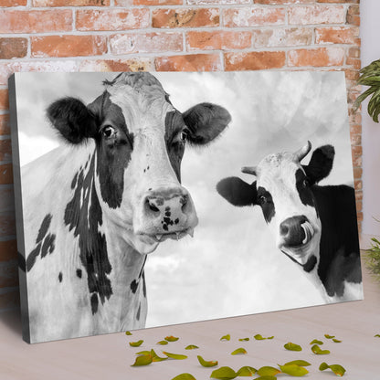 Tailored Canvases Canvas Monochrome Holstein Cows Canvas Wall Art