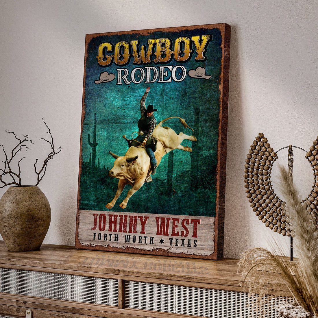 Tailored Canvases Canvas Cowboy Rodeo Show Sign