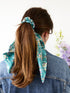 Teal Satin Scarf Scrunchie - My American Goods