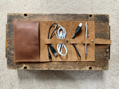 Rogue Industries Cord Roll Up Leather Tech Organizer