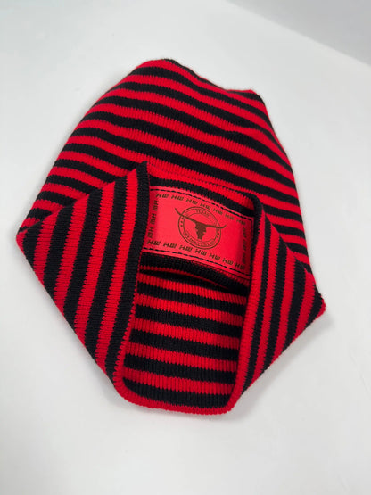 Texas Beanie, H Stitch Cuffed Beanie, Black and Red RoRo