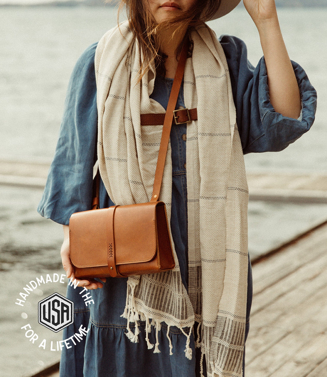The Local Branch Leather Caramel The Navigator Purse - USA Made