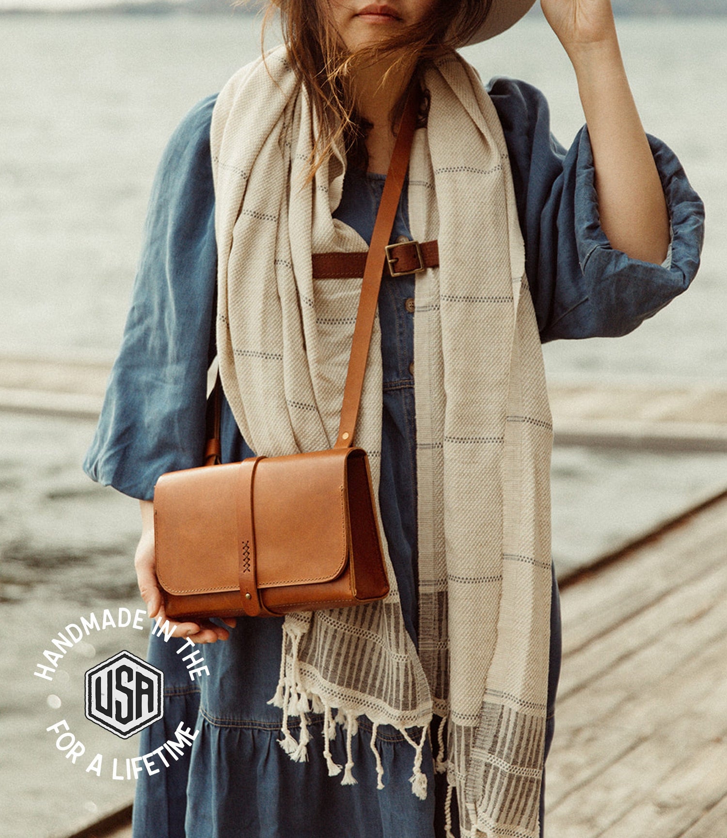 The Local Branch Leather Caramel The Navigator Purse - USA Made