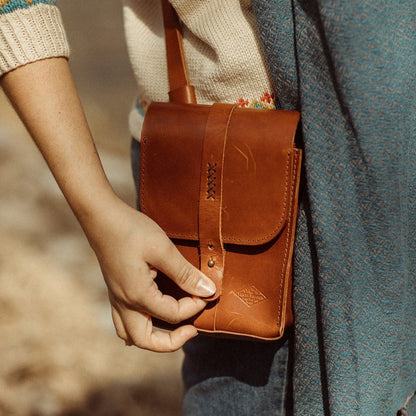 The Local Branch Leather Caramel The Navigator Satchel - USA Made