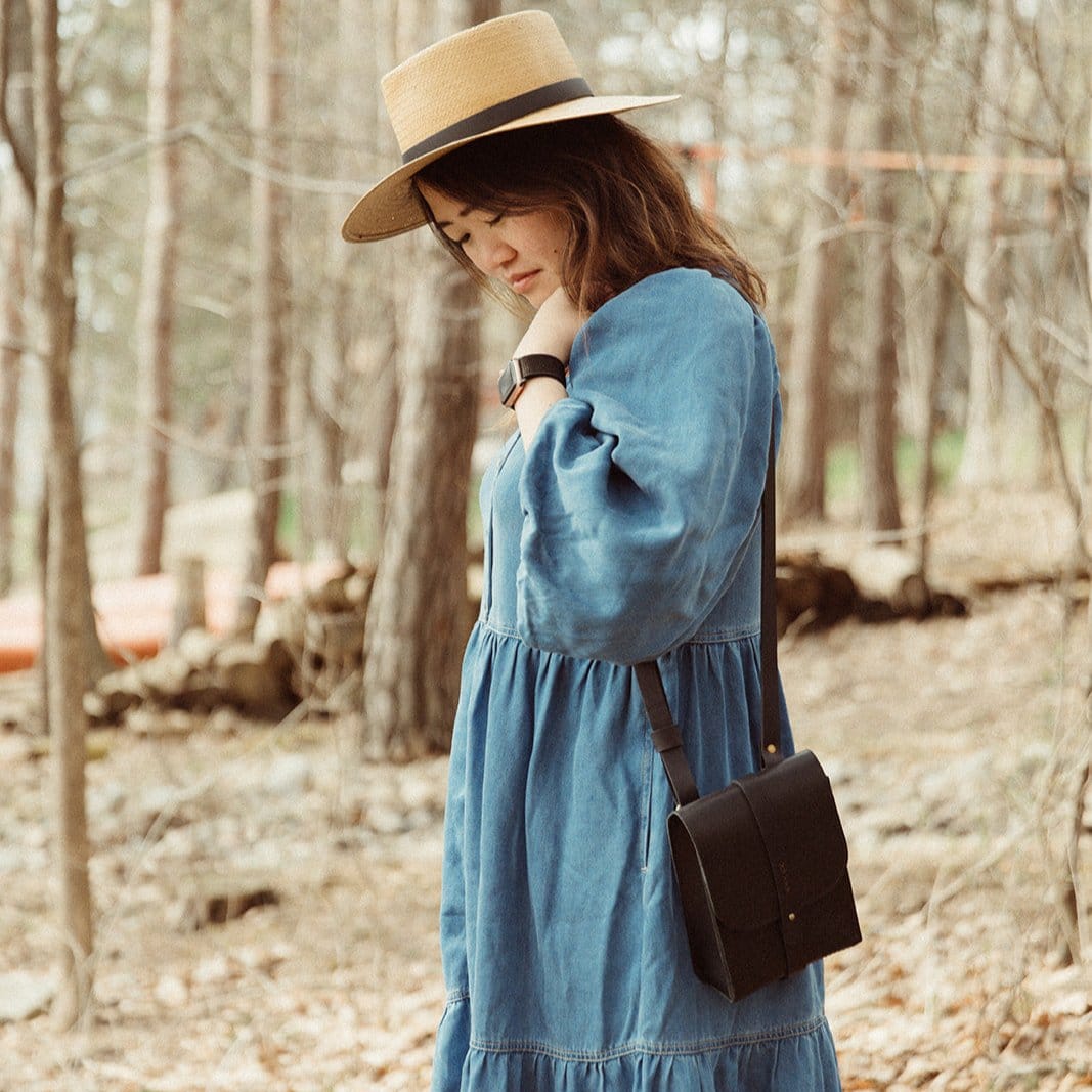 The Local Branch Leather Black The Navigator Satchel - USA Made
