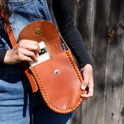 The Local Branch Leather purse Caramel Gaucho Bag - USA Made