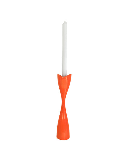 Tulip Candlestick Holders in Tiki Orange