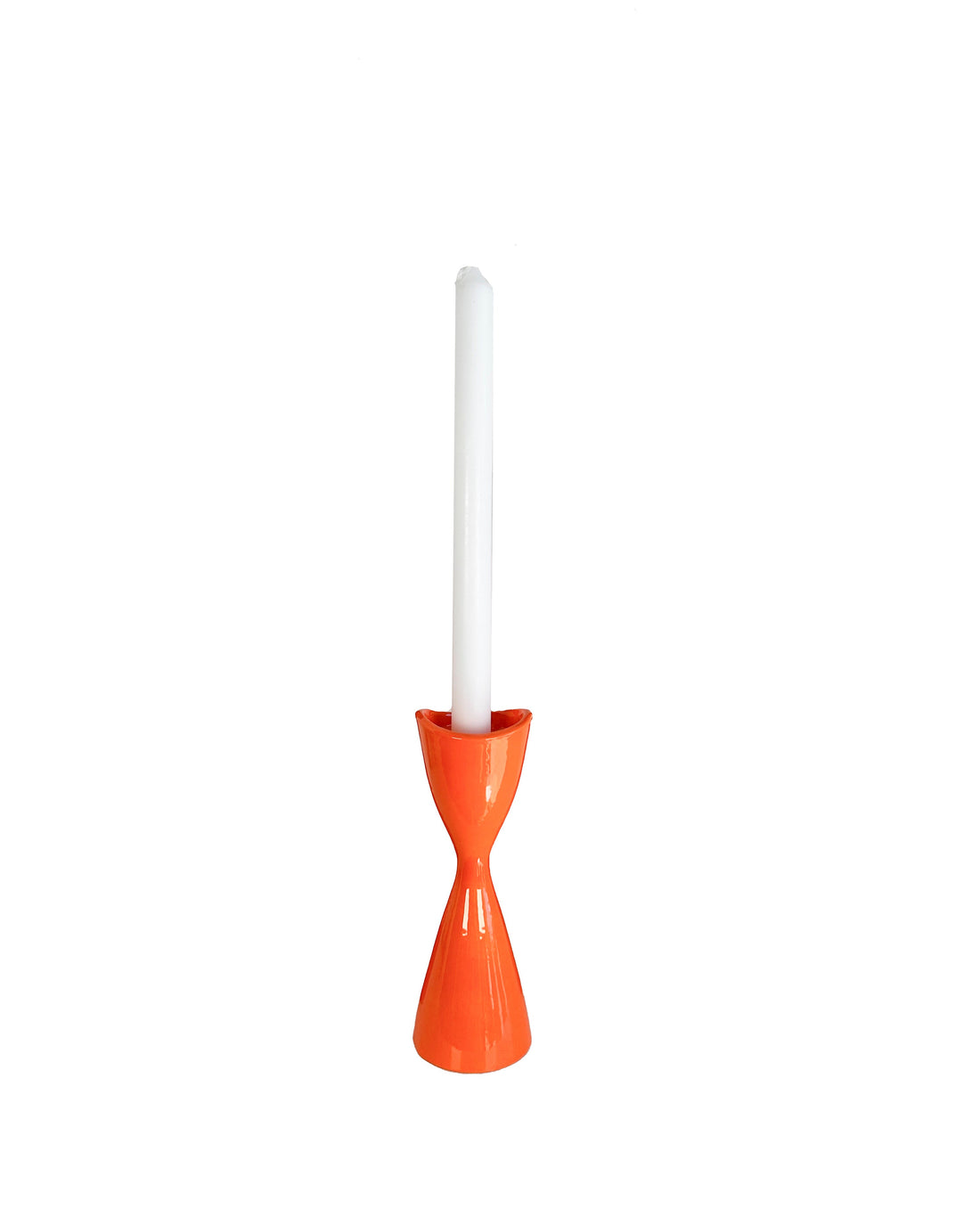 Tulip Candlestick Holders in Tiki Orange