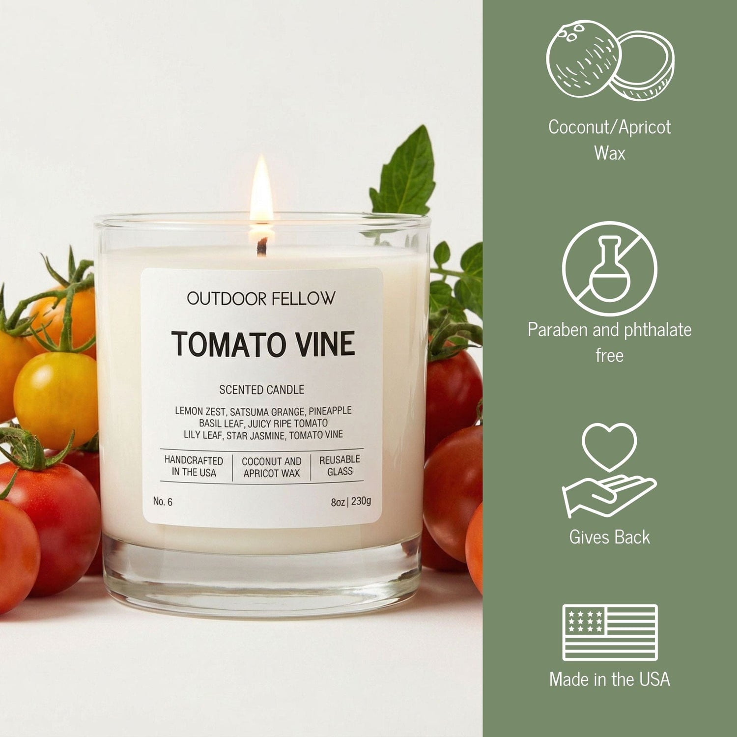 Outdoor Fellow Candles Tomato Vine Scented Candle
