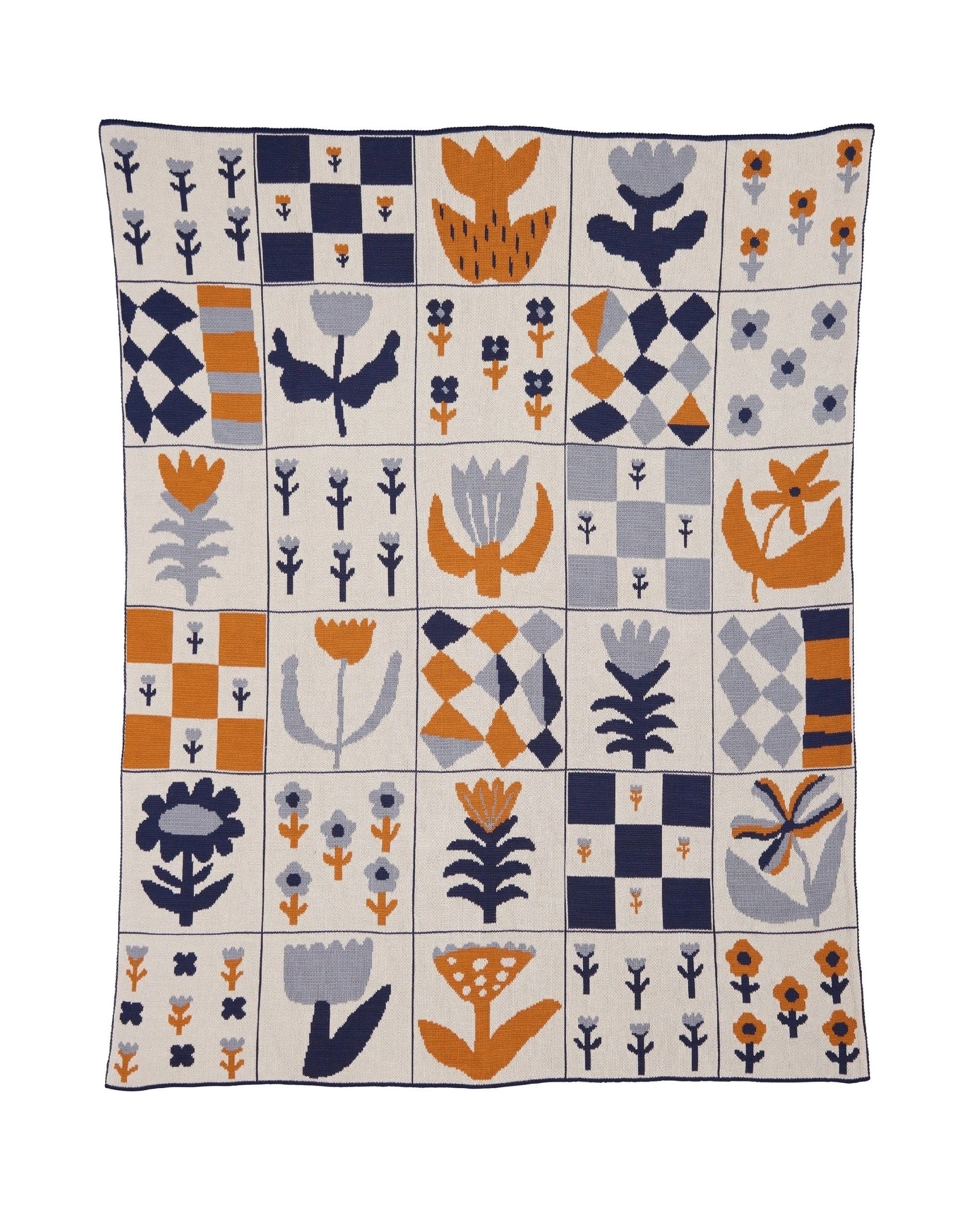Biquette Throw Blanket Blue Clementine in Egyptian Cotton Toni Darling Frank Blanket