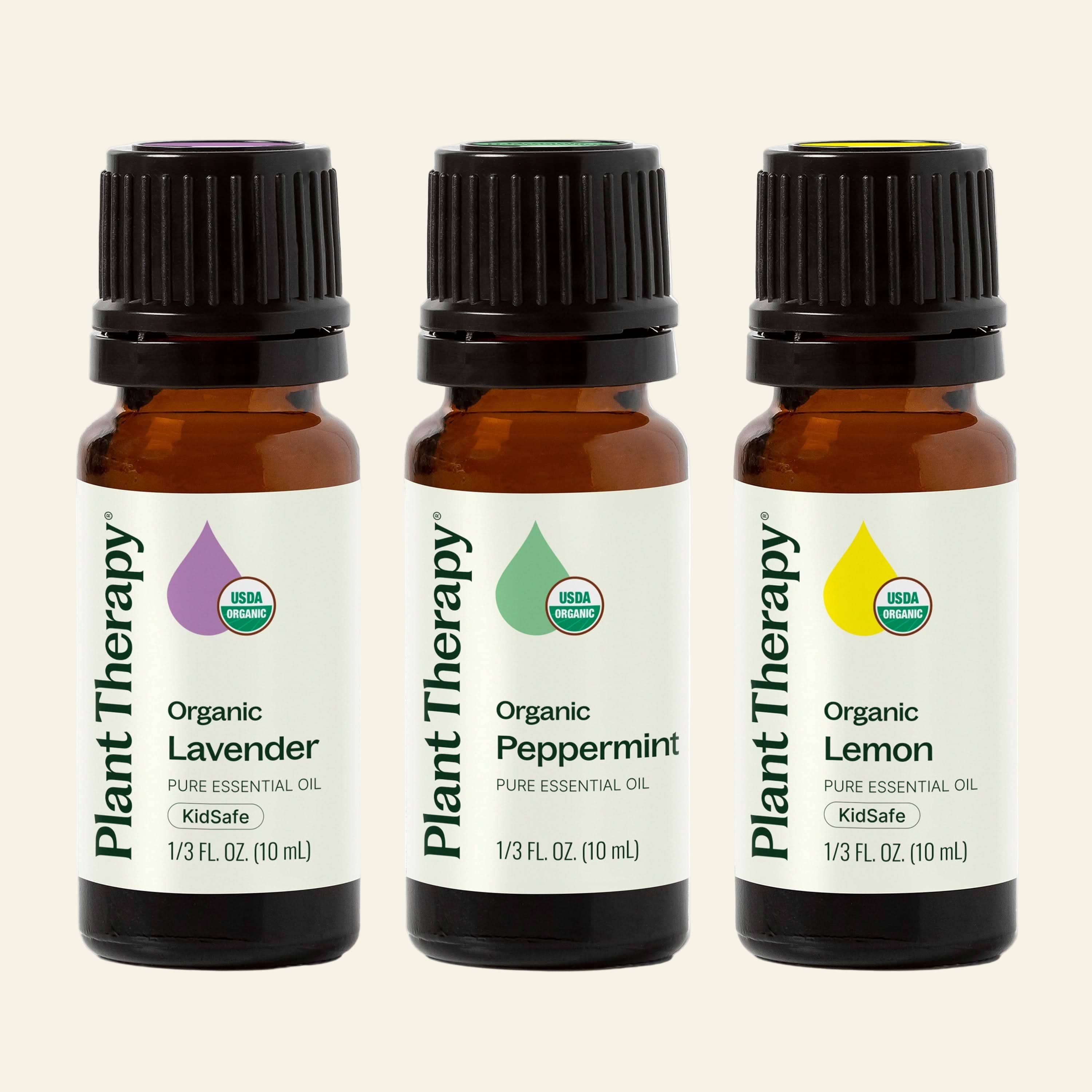 Plant Therapy Essential Oil Top 3 Organic Singles Set