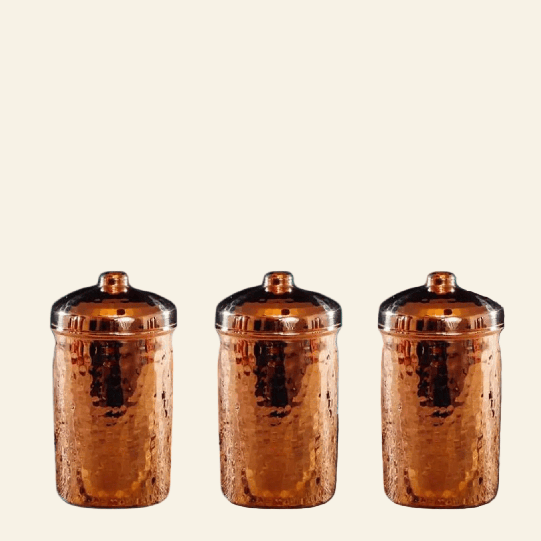 Triple Copper Canisters Gift Set