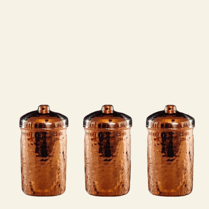 Triple Copper Canisters Gift Set