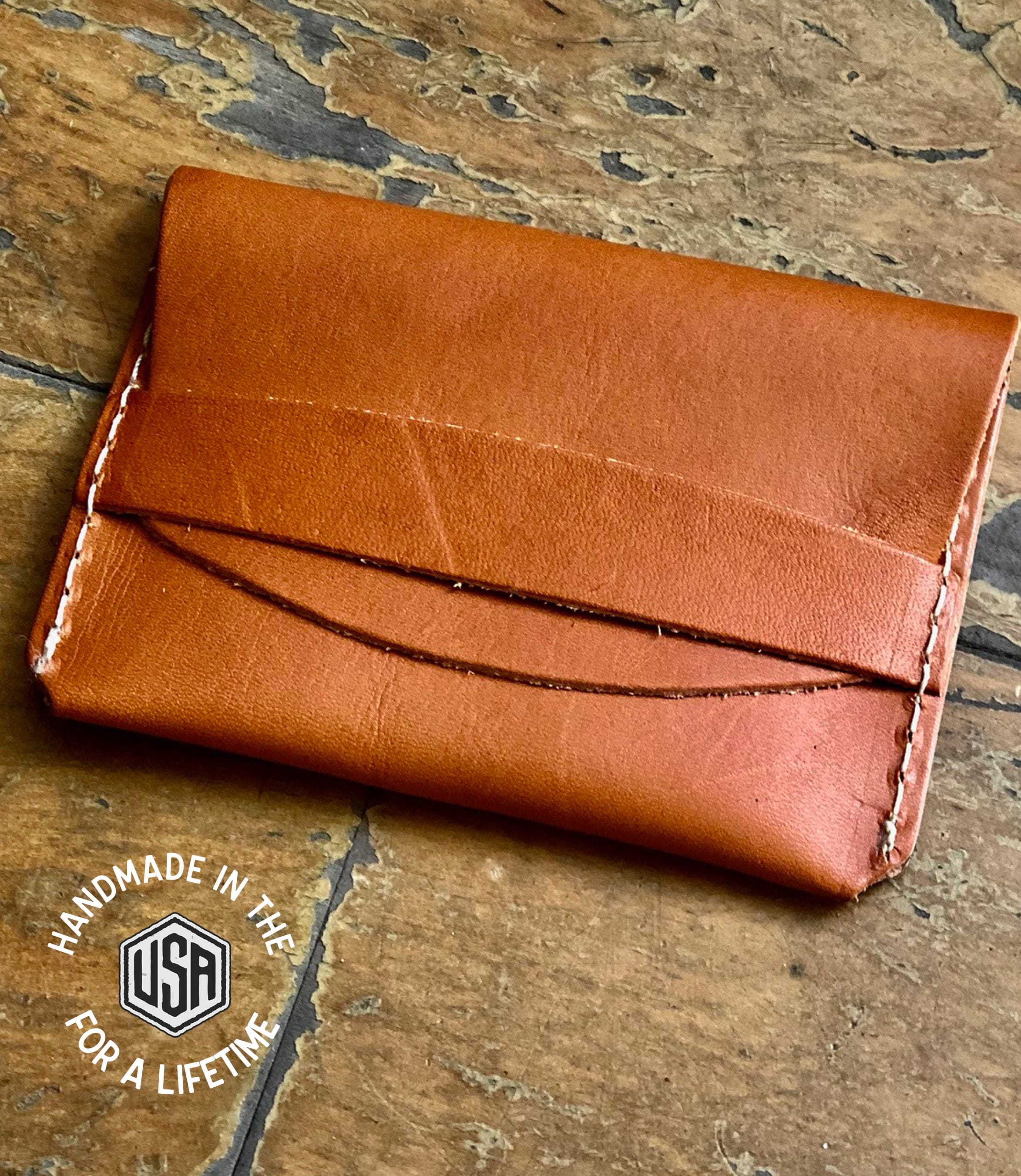 The Local Branch Leather Caramel Leather Tuck Wallet - USA Made