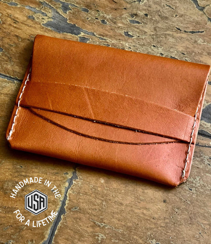 The Local Branch Leather Caramel Leather Tuck Wallet - USA Made