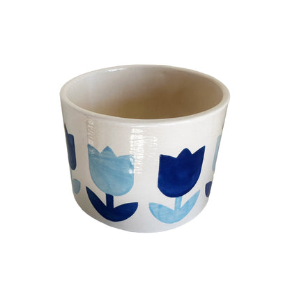 Ruby Clay Company Candle of Pure Beeswax / Medium / Deep Blues Tulip Fever Hand Poured Candle &amp; Vase