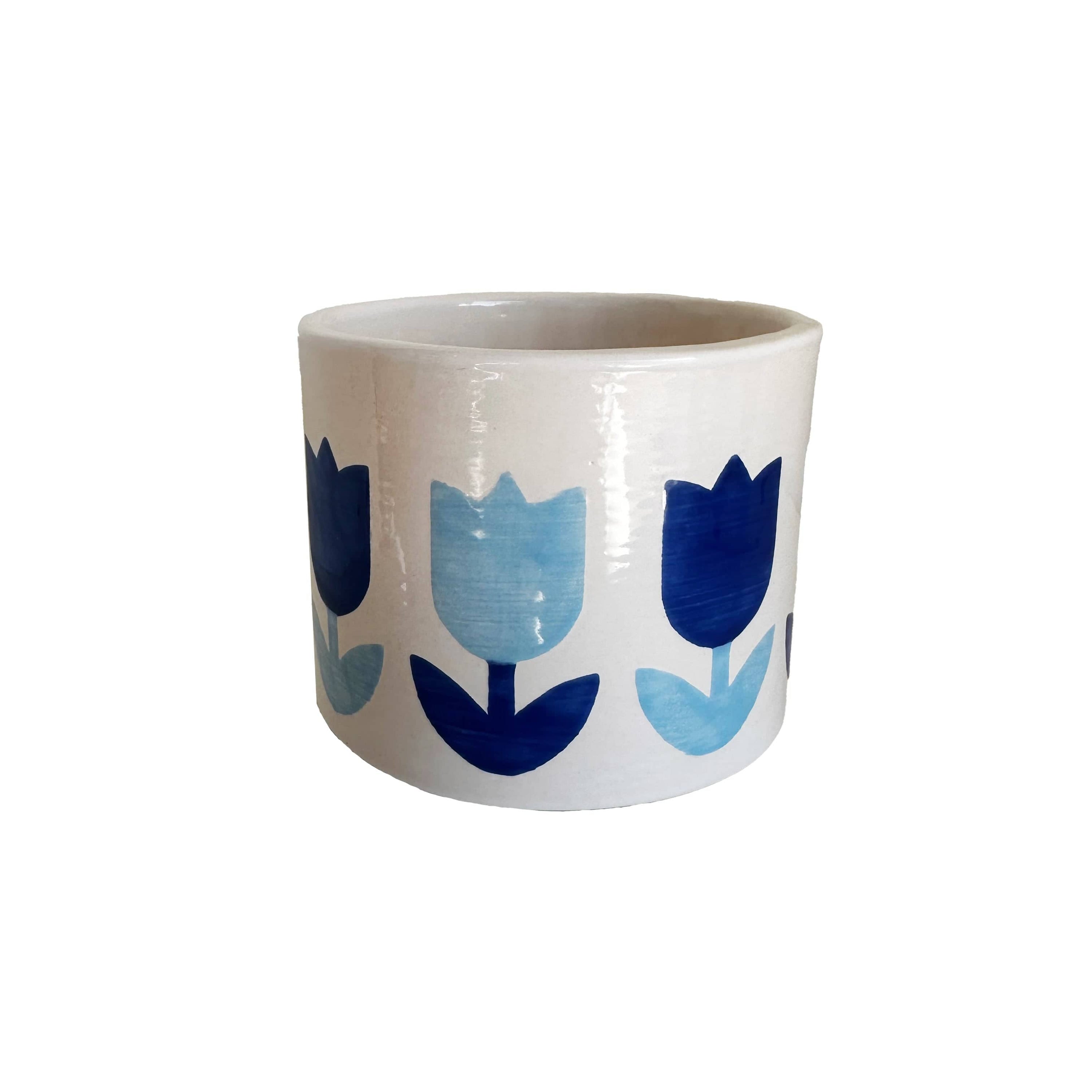 Ruby Clay Company Candle of Pure Beeswax / Small / Deep Blues Tulip Fever Hand Poured Candle &amp; Vase