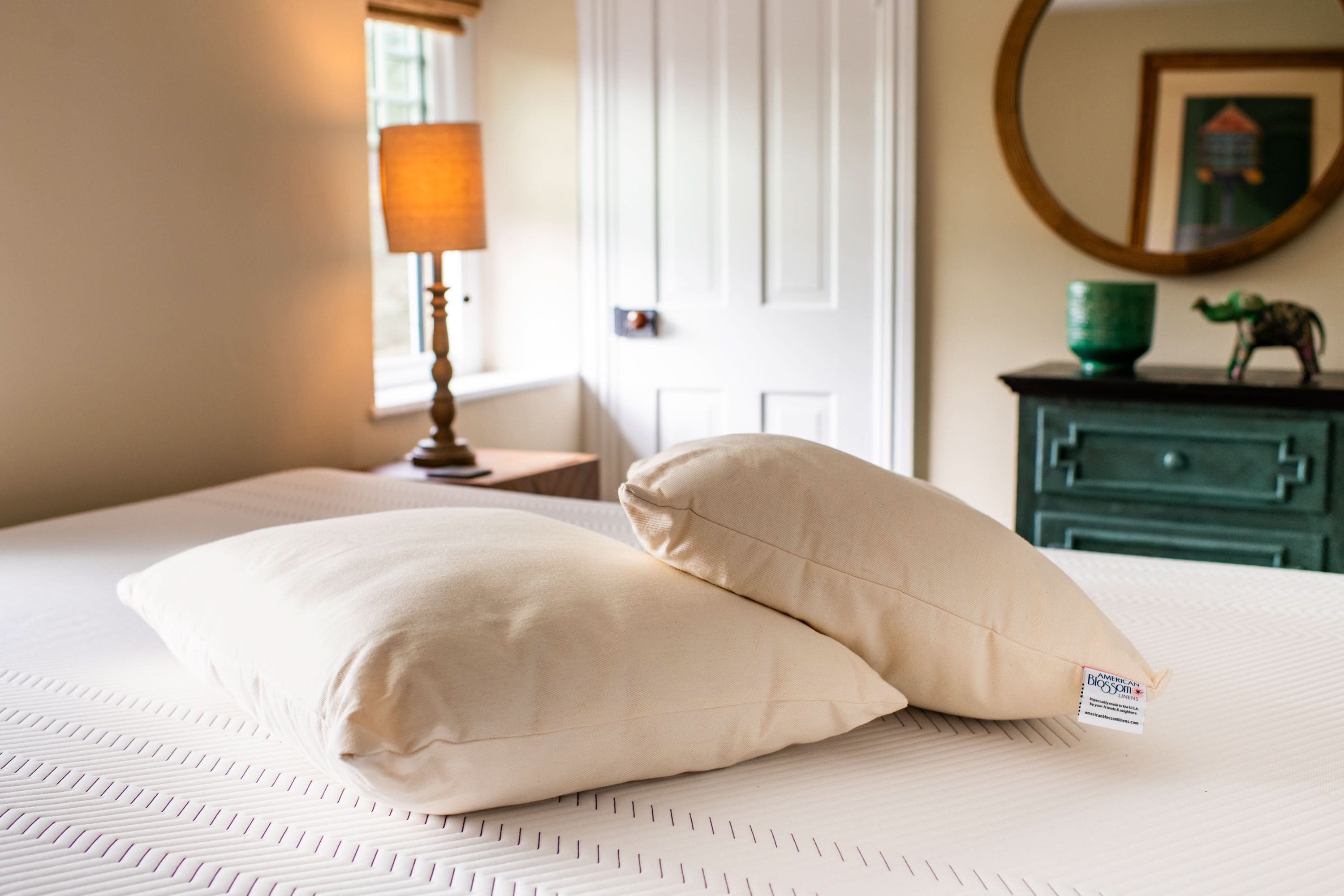 American Blossom Linens Pillows &amp; Pillowcases Natural Cotton Pillow With Wool Filling