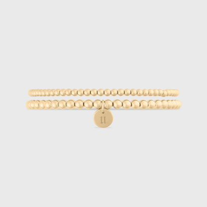Cuffed by Nano LLC SMALL - 6.5" / u Old English Initial Juno Double Bracelet Stack (3mm + 4mm)