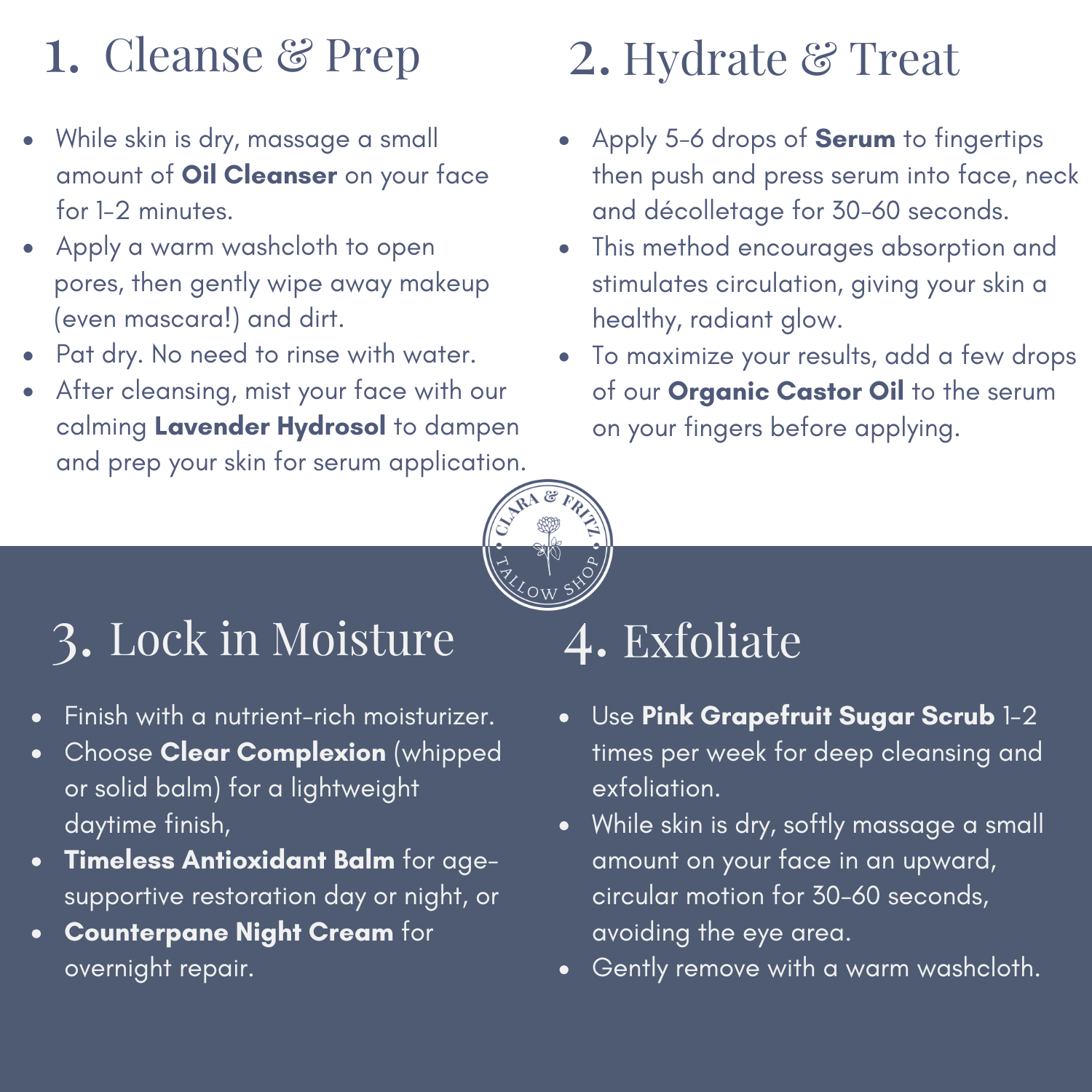 Clara &amp; Fritz Tallow Shop Skincare Bundle Day &amp; Night Face Moisturizer Duo