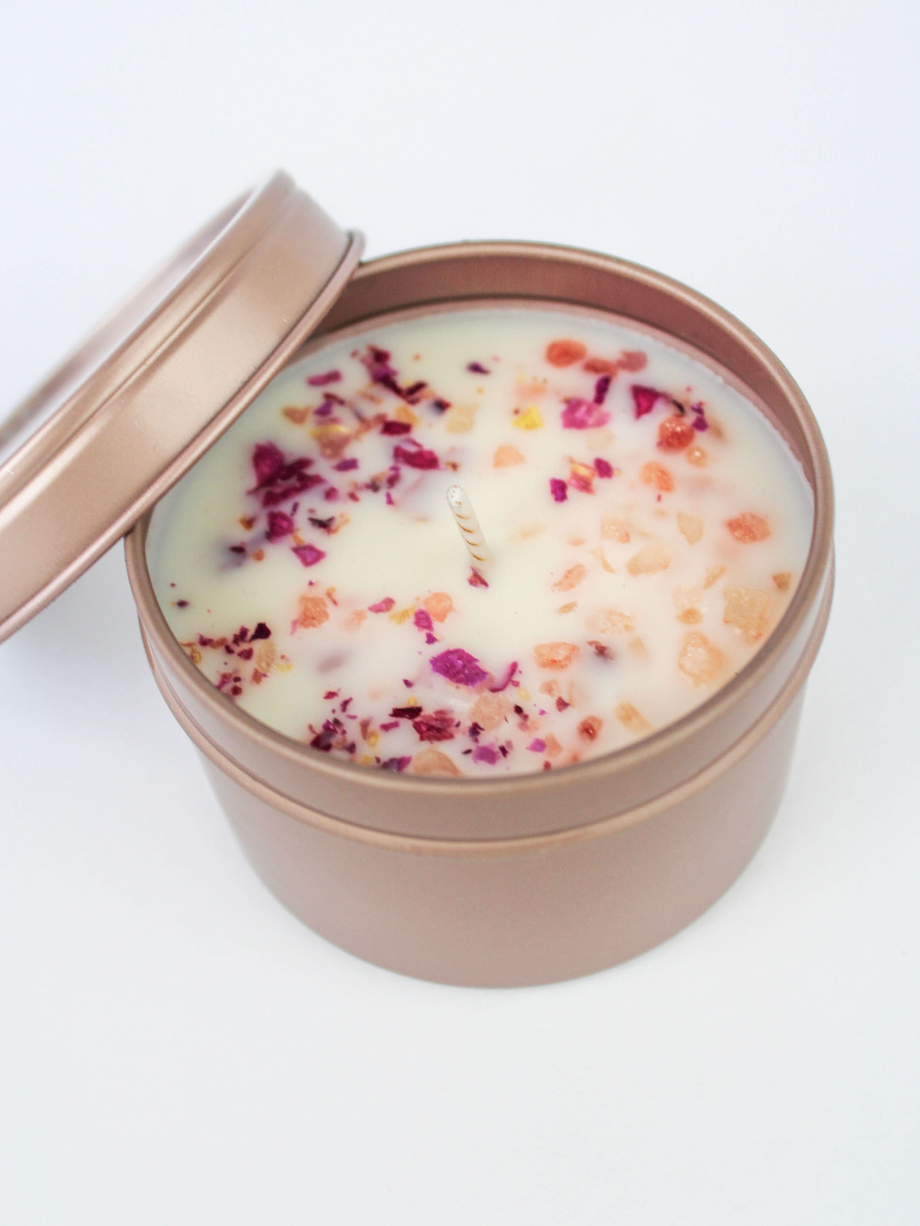 Ash &amp; Rose candle Unlabeled 4 oz Botanical Soy Wax Candles - Party Favors