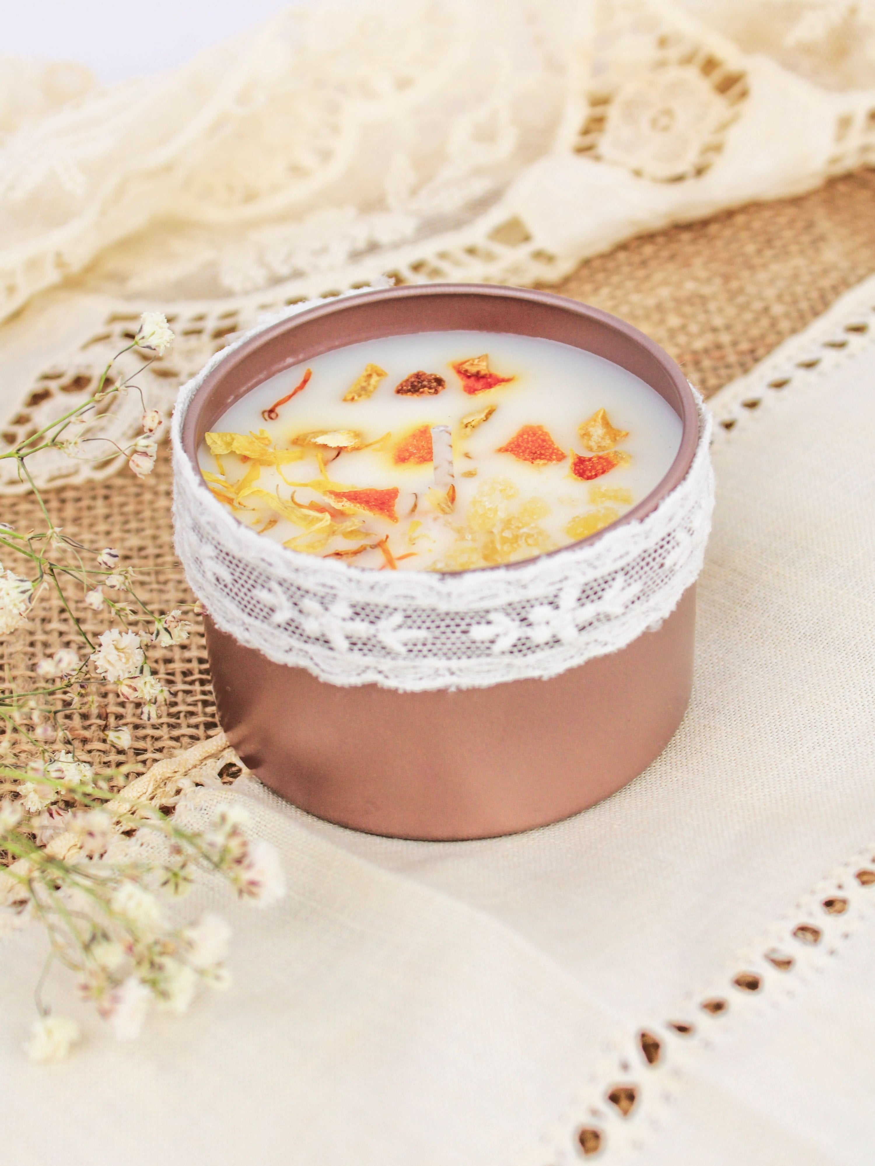 Ash &amp; Rose candle Zesty! Unlabeled 4 oz Botanical Soy Wax Candles - Party Favors