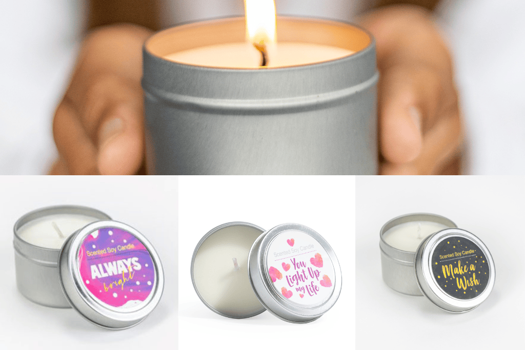 Lizush Trio of Tin Soy Candle - Scented with Bergamot and Lavender Essential oils