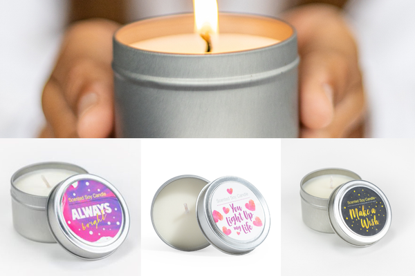 Trio of Tin Soy Candle - Scented with Bergamot and Lavender Essential oils - My American Goods