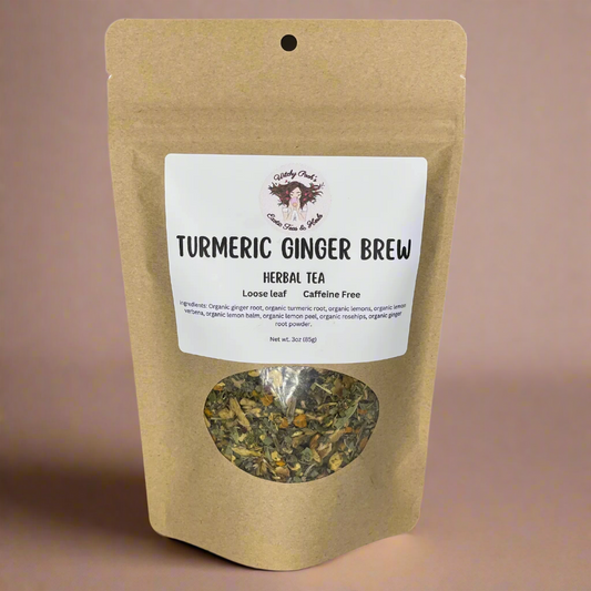Witchy Pooh's Turmeric Ginger Brew Tea - Loose Leaf Herbal Tea, Caffeine Free by Witchy Pooh's Exotic Teas & Herbs - My American Goods
