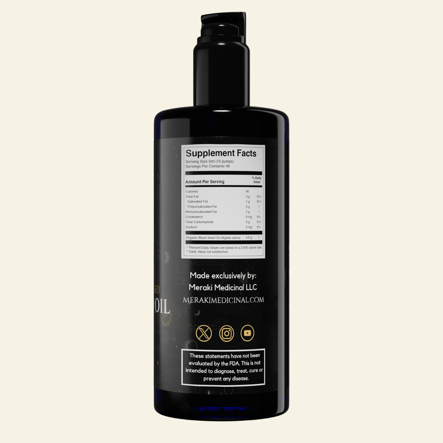 High Potency Cold-Pressed Organic Black Seed Oil with 3% Thymoquinone