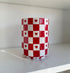 Ruby Clay Company Ruby Red Checkered Heart Large Vase/Utensil Holder