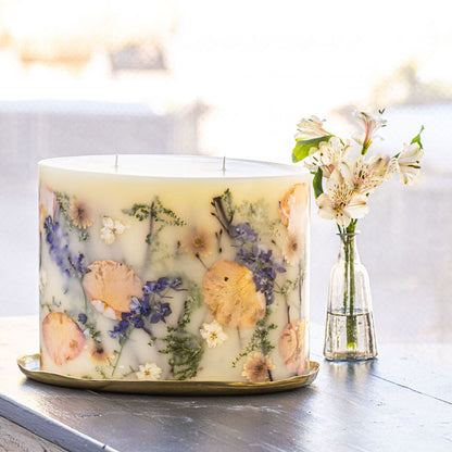 Gold Centerpiece Botanical Candle Plate