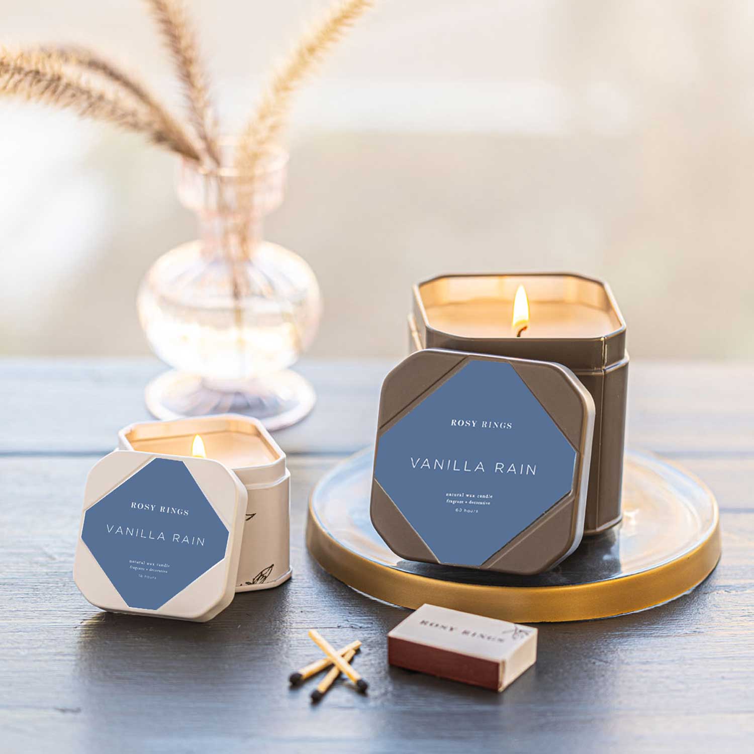 Accent Tin Candle - Vanilla Rain