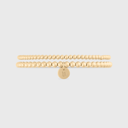 Cuffed by Nano LLC SMALL - 6.5" / v Old English Initial Juno Double Bracelet Stack (3mm + 4mm)