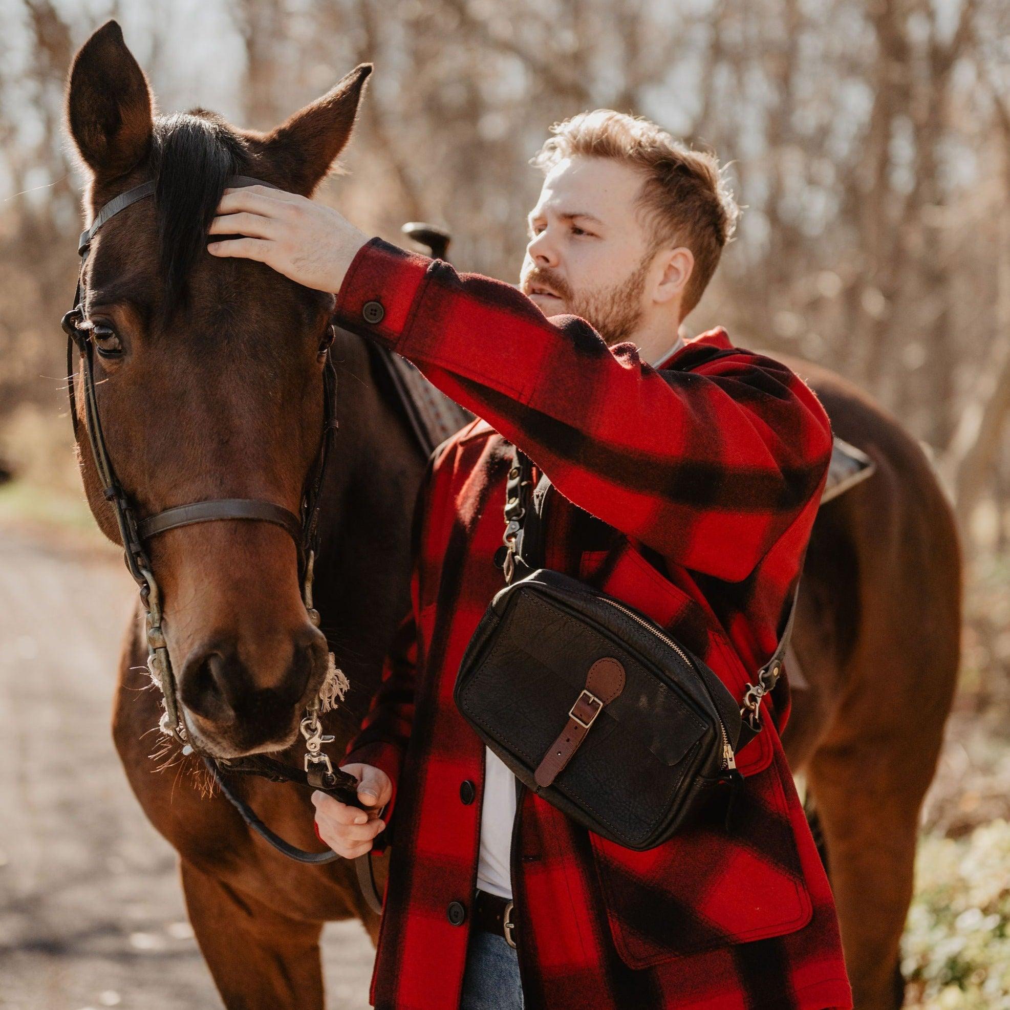 The Local Branch Leather Black Vagabond Sling Pack - USA Made