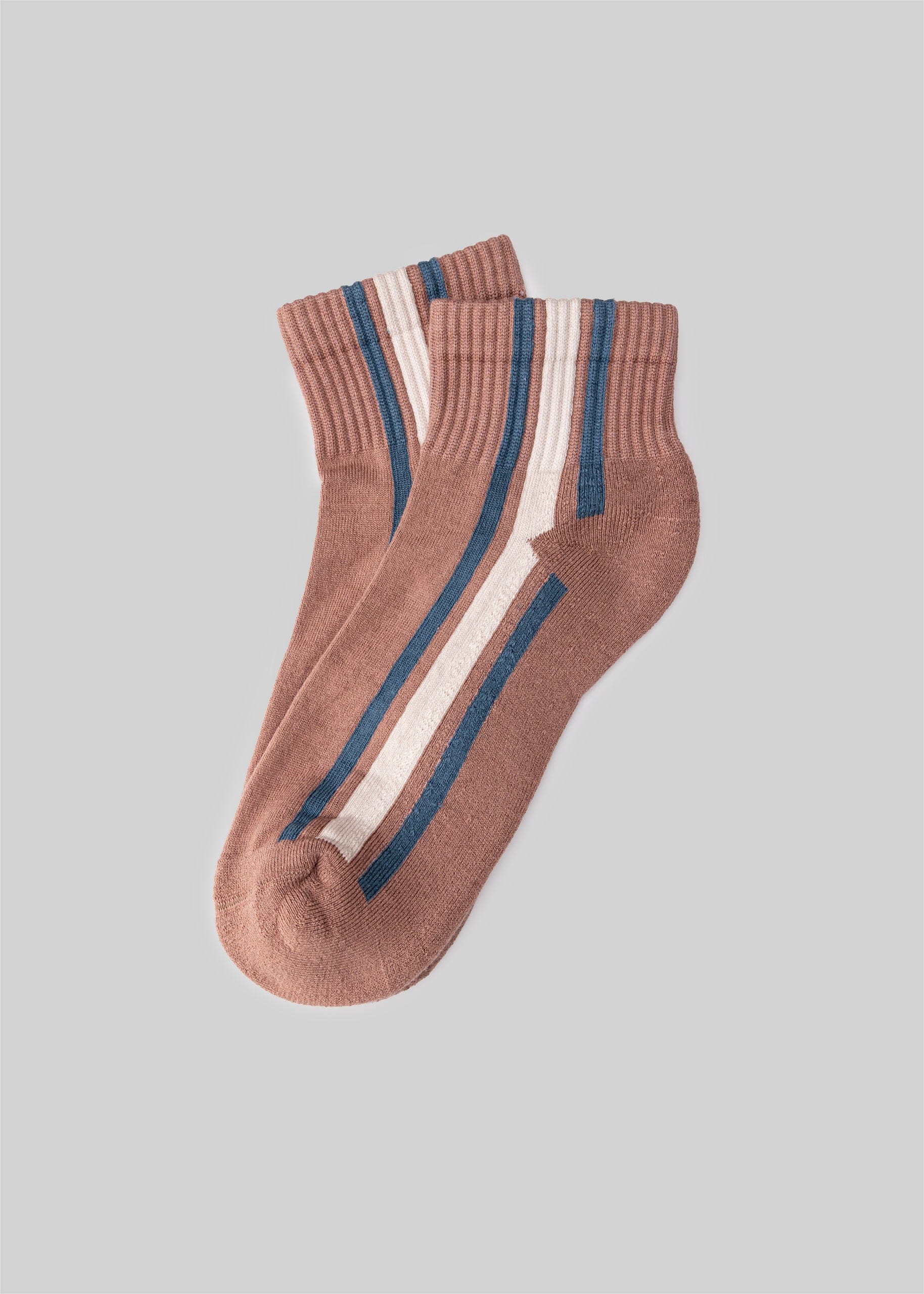 American Trench Socks rosewood / REG The Vertical Stripe Quarter Crew