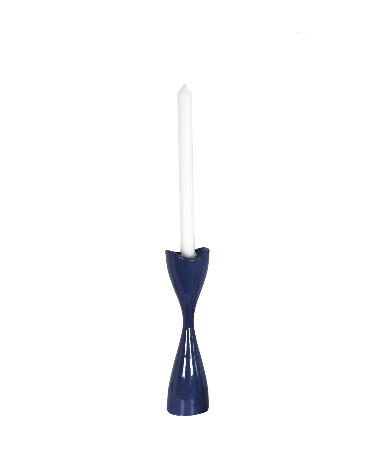 Tulip Candlestick Holders in Vintage Blue Jeans