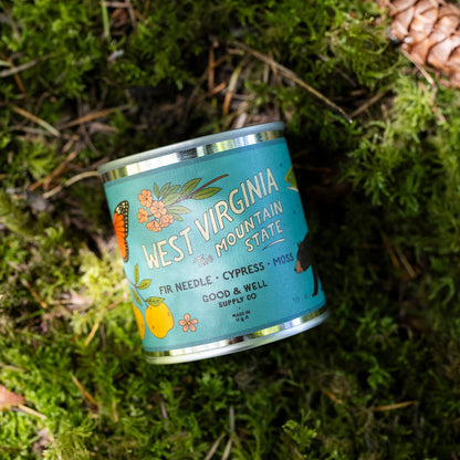 Good &amp; Well Supply Co Candles Half Pint / 8oz / Cotton Wick West Virginia State Candle