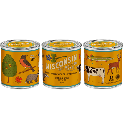 Good &amp; Well Supply Co Candles Half Pint / 8oz / Cotton Wick Wisconsin State Candle