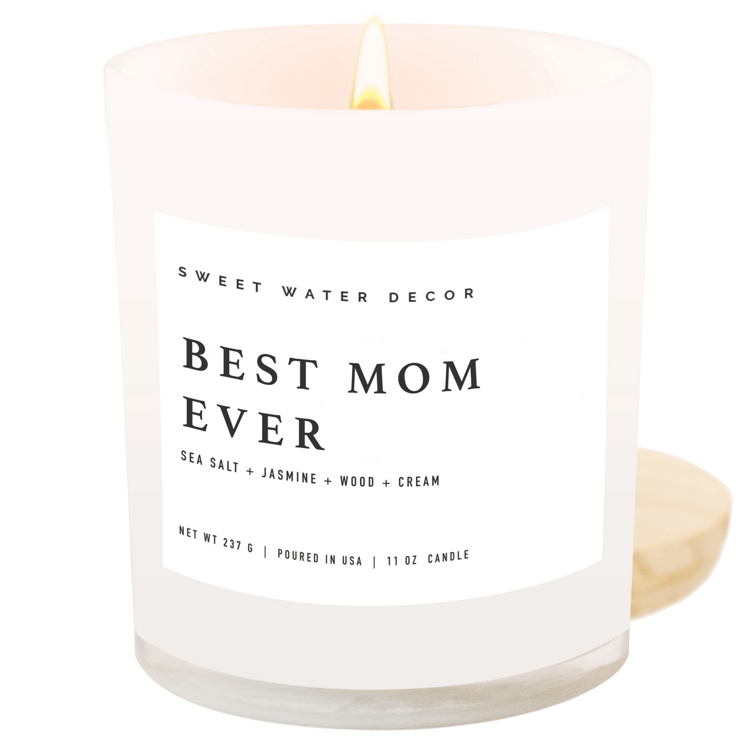 Sweet Water Decor Candles Best Mom Ever! Soy Candle - White Jar - 11 oz (Spa Day)