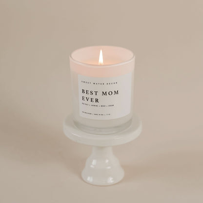 Best Mom Ever! Soy Candle - White Jar - 11 oz (Spa Day) - My American Goods