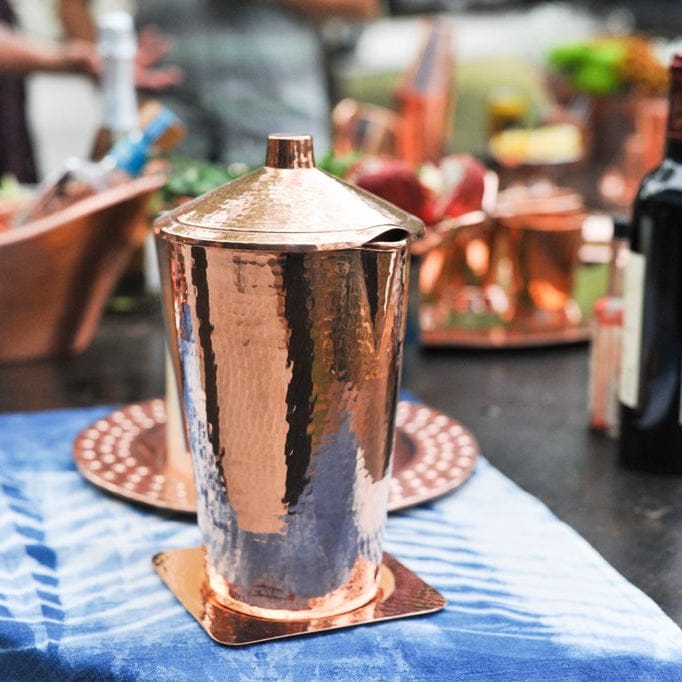 Sertodo Pitchers 70 fl oz Gangotri Copper Water Pitcher with Lid