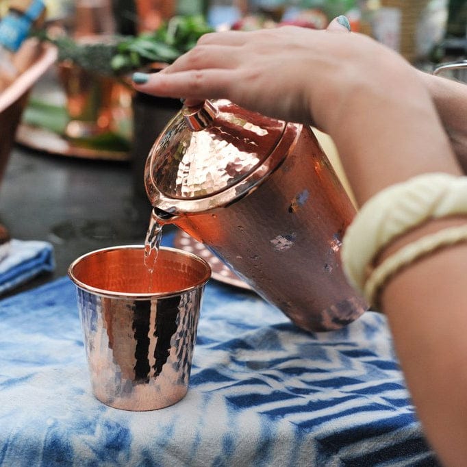 Sertodo Pitchers 70 fl oz Gangotri Copper Water Pitcher with Lid